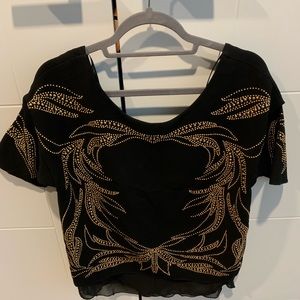 Zara web collection top black and gold studs
